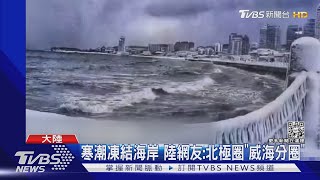 寒潮凍結海岸 中國大陸網友:北極圈「威海分圈」｜TVBS新聞