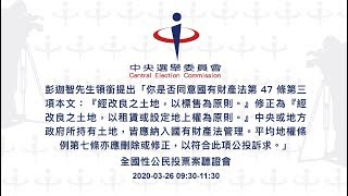 彭迦智先生領銜提出「居住正義法案」全國性公民投票案聽證會