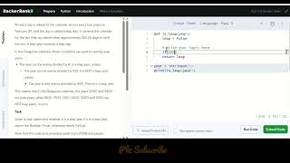 Leap year python solution using Function Hackerrank Python Solution
