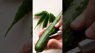 Cucumber Carving leaf |Red Radish Rose | Vegetable Carving |แกะสลักผัก #vegetablescarving #แกะสลัก