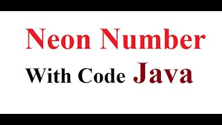 Neon Number | Java Program | Programming With Code | Neon| #java #javaprograming #neonnumber #code