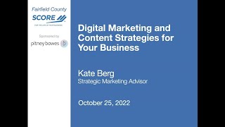 Digital Marketing and Content Strategies for Your Business - Kate Berg - 10/25/22