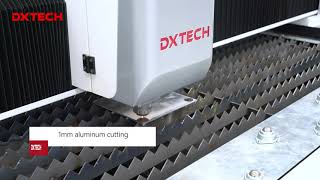 Fiber laser cutting machine cutting 1mm aluminum.