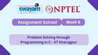 Problem Solving Through Programming In C Week 6 || NPTEL ANSWERS 2026 #nptel #nptel2026 #myswayam