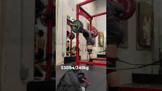 530lbs/240kg EZ Squat Single @19 Y/O