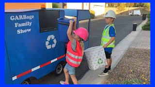 Kids Recycle Plastic With Their Toy Recycle Truck