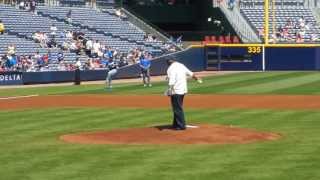 Bo Jackson throws 1st pitch at Braves & Royals Game 4/17/13