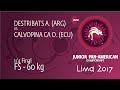 1/4 FS - 60 kg: A. DESTRIBATS (ARG) df. O. CALVOPINA CA (ECU) by TF, 12-1