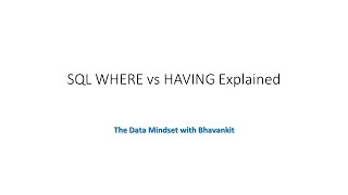 SQL WHERE vs HAVING Explained | Live Demo & Examples