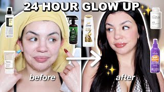 24 HOUR HAIR & SKIN GLOW UP TRANSFORMATION: Hair & Skincare Hacks That Will Change Your Life!