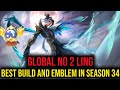 Global No 2 Ling Build and Emblem in Season 34 63% Win Rate