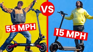 15 vs 55 mph electric scooter: TESTED!