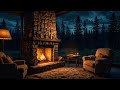 Fireplace Crackles and Rain Melodies ASMR 🔥 ASMR Fireplace in Cozy Cabin Ambience for Sleep