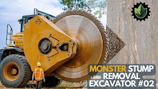 Extreme Dangerous Fastest Big Chainsaw Cutting Tree Machines | Monster Stump Removal Excavator #02