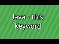 Java this Keyword