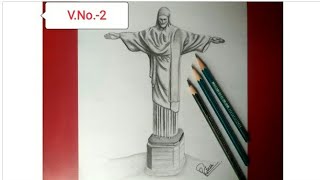 #rtsart | #sevenwonders | (sketches of seven wonders) video- No.-2 | how to draw #ChristTheReedemer.