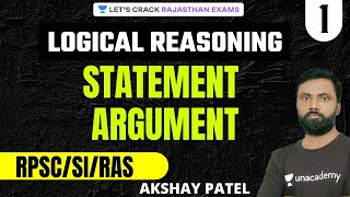 Statement Argument | Part- 1 |  Logical Reasoning | Mission RPSC/SI/RAS 2021| Akshay Patel