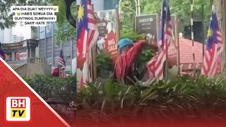 Polis kesan lelaki gunting Jalur Gemilang