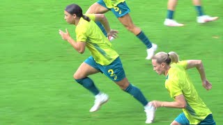 サム･カーの試合前のウォーミングアップ \u0026 シュート練習（サッカーオーストラリア女子代表キャプテン）Sam Kerr