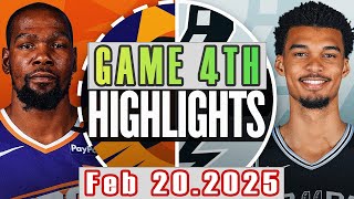 Phoenix Suns vs San Antonio Spurs Game 4th Highlights Feb 20,2025 NBA Season 2024-25