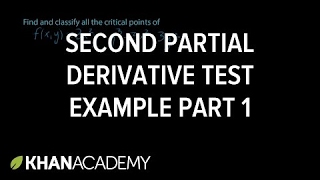 Second partial derivative test example, part 1