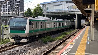 E233系7000番台 JR埼京・相鉄直通線 新川崎駅(JO-14)通過