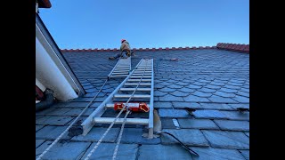 Slator roof access bracket installation in detail.