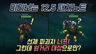 미리보는 12.5패치노트 - 선체 파괴자 너프! 그런데 원거리 대상으로만?