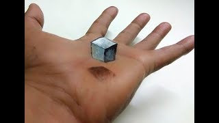 Trick Art on Hand - Step By Step | Cool 3D Floating Cube Drawing -Optical Illusion | 3D Trick Art