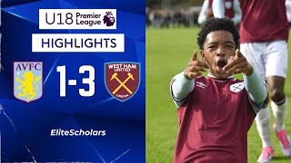 Highlights Aston Villa vs West Ham | 1 - 3 | U18 Premier League Highlights | 09/11/24