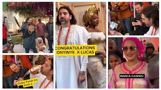 BIANCA OJUKWU  ATTENDS INTERRACIAL WEDDING CEREMONY Between Onyinye \u0026 Lucas.