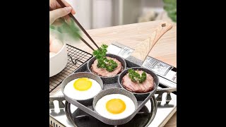 HamiDouRoll Non-Stick 4 In 1 Burger/Egg Pan Japanese Style Breakfast Pan麦饭石不粘汉堡锅家用早餐锅牛排小煎锅迷你蛋饺锅四孔煎蛋锅