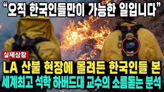 “오직 한국인들만이 가능한 일입니다” LA 산불 현장에 몰려든 한국인들 본 세계최고 석학 하버드대 교수의 소름돋는 분석