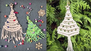 Christmas Tree Patterns DIY Macrame Ornaments and Keychains