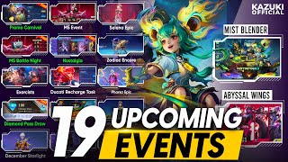 ALL 19 UPCOMING EVENTS AND SKINS RELEASE DATE | MISTBENDERS EVENT | ABYSSAL WING | FREE SKINS EVENTS
