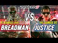 T8 🔥 Breadman (#1 Ranked Leroy) vs Justice (#1 Ranked Paul) 🔥 Tekken 8 High Level Gameplay