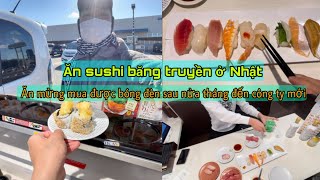 262 | Đi Ăn Sushi Băng Chuyền Ở Nhật - Ăn Mừng Mua Được Bóng Đèn Mới Lắp Trong Phòng | Đức Thư Vlogs