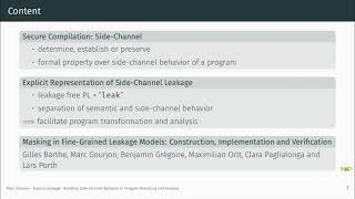 Marc Gourjon - Explicit Leakage: Handling Side-Channel Behavior in Program Rewriting and Analysis