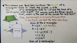 6th Grade Math 15.1c, Surface Area of a Prism, Using Nets