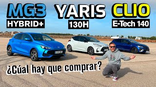 ¿Qué híbrido hay que comprar?: Toyota Yaris 130h vs Renault Clio E-Tech vs MG3 Hybrid