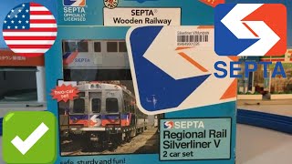 unbox SEPTA Silverliner V Wooden Toy Train (02723)