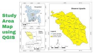 Create Study Area Map In Qgis Map Layout In Qgis Rs Gis Mp3 Mp4