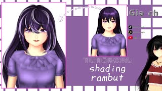 ll 🍇 tutorial shading rambut 💜 ll sakura school simulator ll warna ungu 💜🍇 #fypシ゚  #shadingtutorial