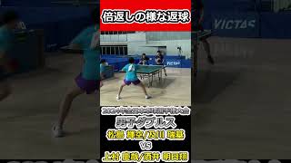 【全日本卓球2024】松島輝空選手のえぐい返球！【上村慶哉/酒井明日翔vs松島輝空/及川瑞基】#shorts #short #卓球#pingpong