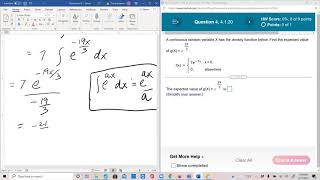Probability and Statistics Lesson 32: Average of Exponential Function with Exponential Density