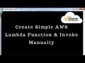 Create Simple AWS Lambda Function & Invoke Manually