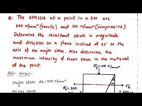 Problem 5 On Principal Stresses And Strains, Mechanics Of Solids ...