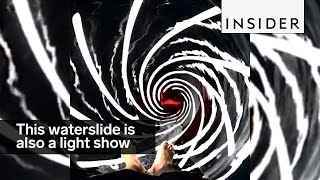 This amazing waterslide is also a trippy light show