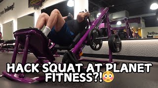 TRYING NEW PLANET FITNESS MACHINES PT 1 (HACK SQUAT, PLATE LOADED CHEST PRESS, + SEATED CALVE RAISE)