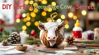 DIY Highland Cow Ornament: The Secret to Perfect Decoupage! 🎄